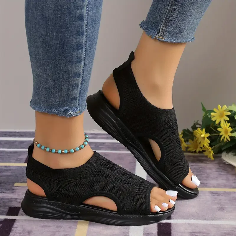 Sandalias de Punto Elástico Cómodas con Suela Deportiva de Verano